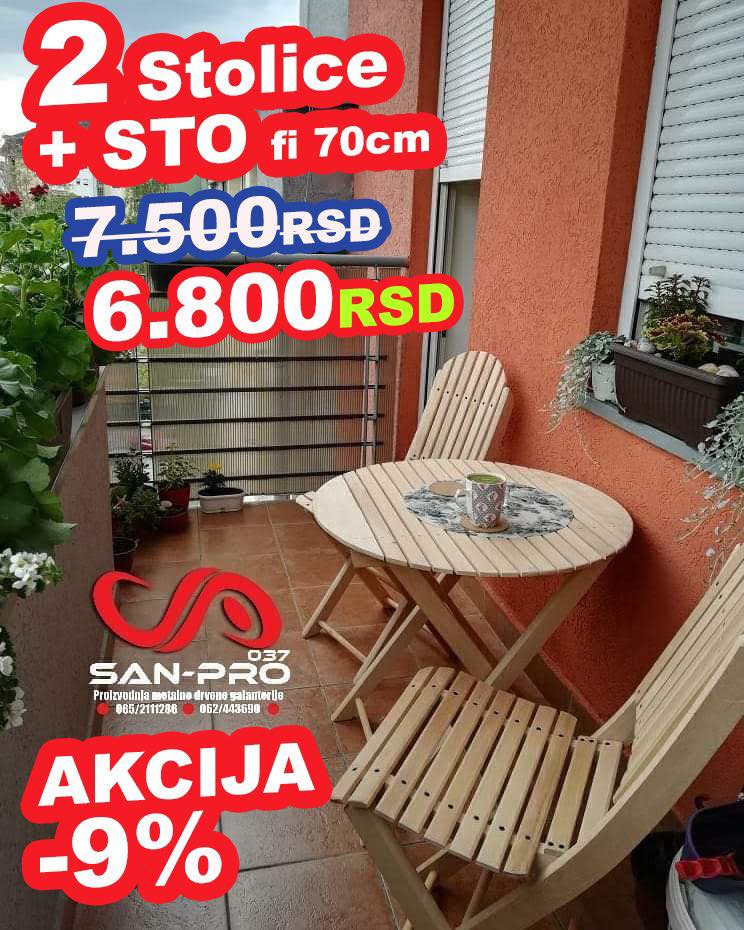 Bastenska Garnitura 2 + Sto fi70cm