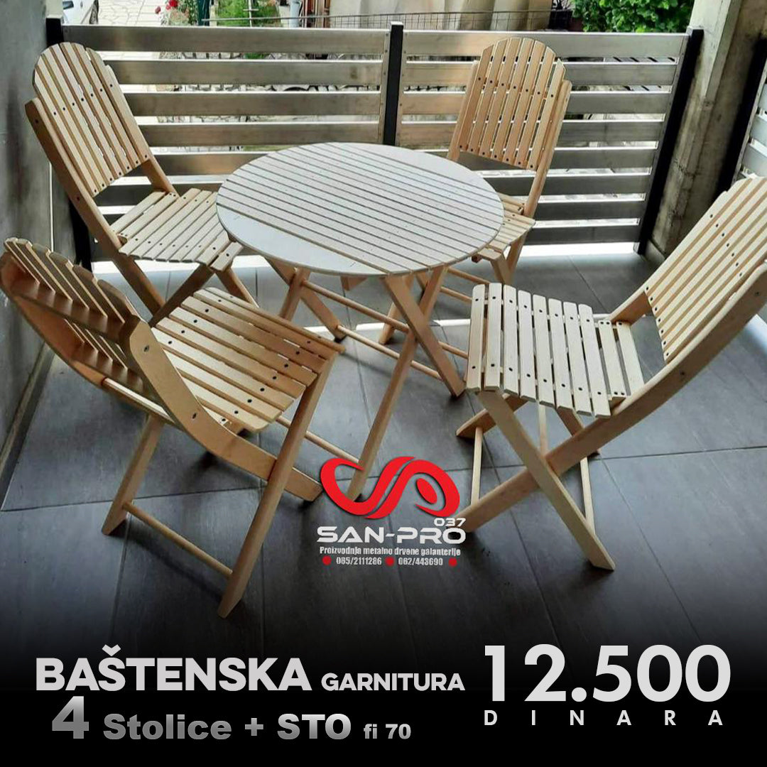Bastenska Garnitura 4 + Sto fi70cm