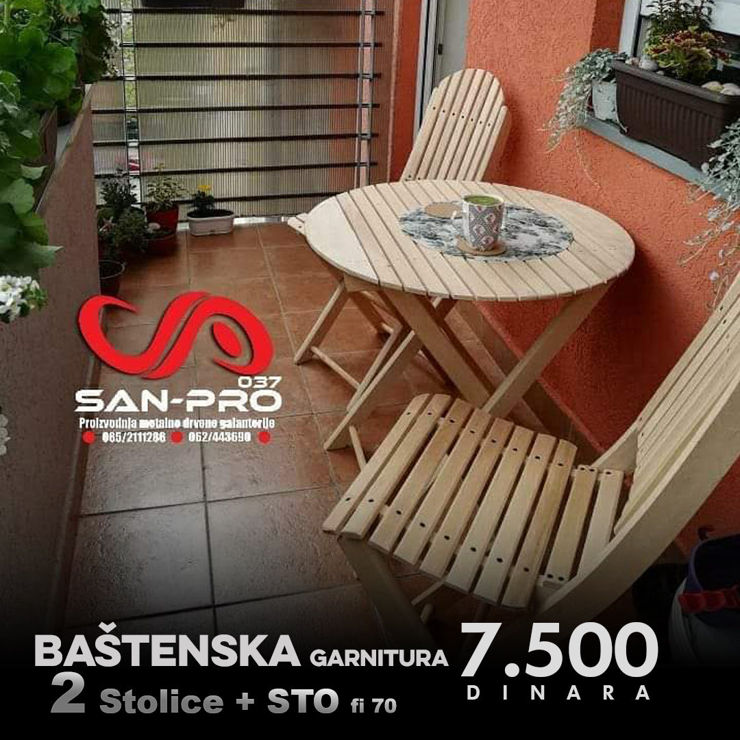 Bastenska Garnitura 2 + Sto fi70cm