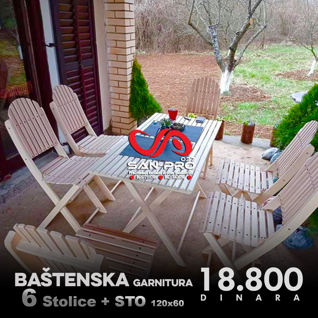 Bastenska Garnitura 6 + Sto 120x60
